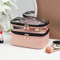 Caja de cosméticos transparente impermeable, bolsa de almacenamiento de artículos de tocador de viaje de PVC PU, bolsa de maquillaje con separación de ropa seca y húmeda - details 12