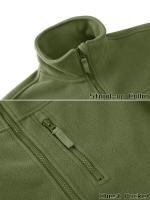 Full Zip Up Green Fleece Jacket Thermal Warm Work Coats Mens Zipper Pockets Jacket Hiking Training Outwear Windbreaker - details 10
