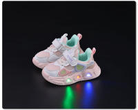 Nuevos zapatos de malla luminosos de primavera y otoño para niños y niñas, zapatos de bebé con suela suave iluminada, zapatos deportivos casuales con velcro para niños a la moda - details 6