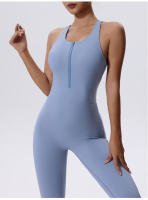 Conjunto de Yoga Deportivo con Cremallera de Cuello Alto Sin Mangas Talla Delgada Cinturón Elástico - details 5