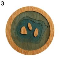Posavasos de resina epoxi, tapete de bambú rural transparente - details 2