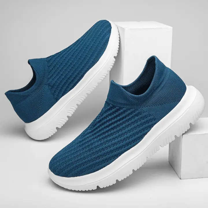 Estilo de primavera, tejido volador, cómodo y transpirable, informal, para papá de mediana edad, superficie de malla, correr con un pie - 1