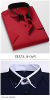 Caumanl-camisa de negocios para hombre, camisa de manga corta con botones, cuello vuelto, informal, ropa de verano, talla europea - details 4