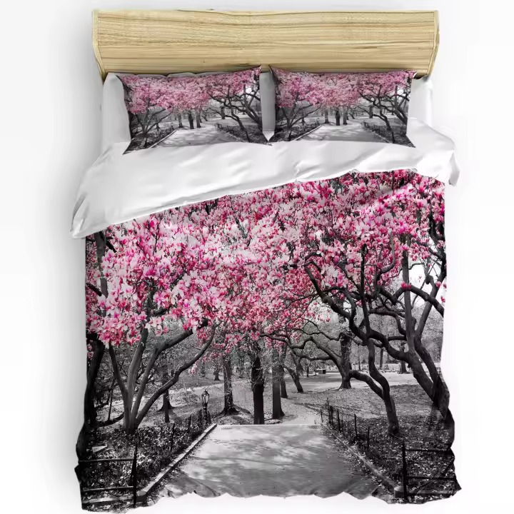 Juego de Ropa de Cama de Estilo Chino de Primavera de Ciruela de Cuero de Gorrión - 1