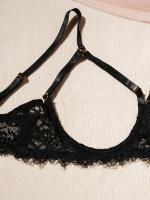 Conjunto de lencería erótica de encaje floral, sujetador de busto abierto y tanga de entrepierna abierta, ropa sexy para mujer - details 22