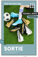 Zapatos de fútbol de marca para hombres, botas de fútbol de tobillo alto, hierba antideslizante al aire libre, zapatillas de deporte de partido de entrenamiento Multicolor, TF/FG - details 4