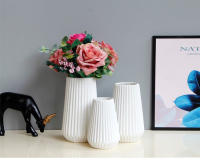 Jarrón de cerámica nórdica para decoración del hogar, florero moderno y sencillo, color blanco, arreglo de flores, porche de escritorio - details 0