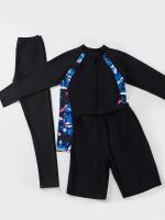 Traje de baño de surf para hombre, top con cremallera de manga larga a prueba de sol con mallas de cuerpo entero y 3 piezas - details 0