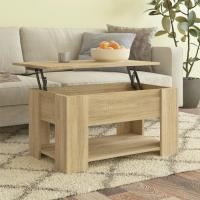 Mesa de centro, mesa auxiliar, consola lateral, salón, sofá, sala de estar, cafetería, muebles, mobiliario, madera contrachapada blanca, 79x49x41 cm - details 45