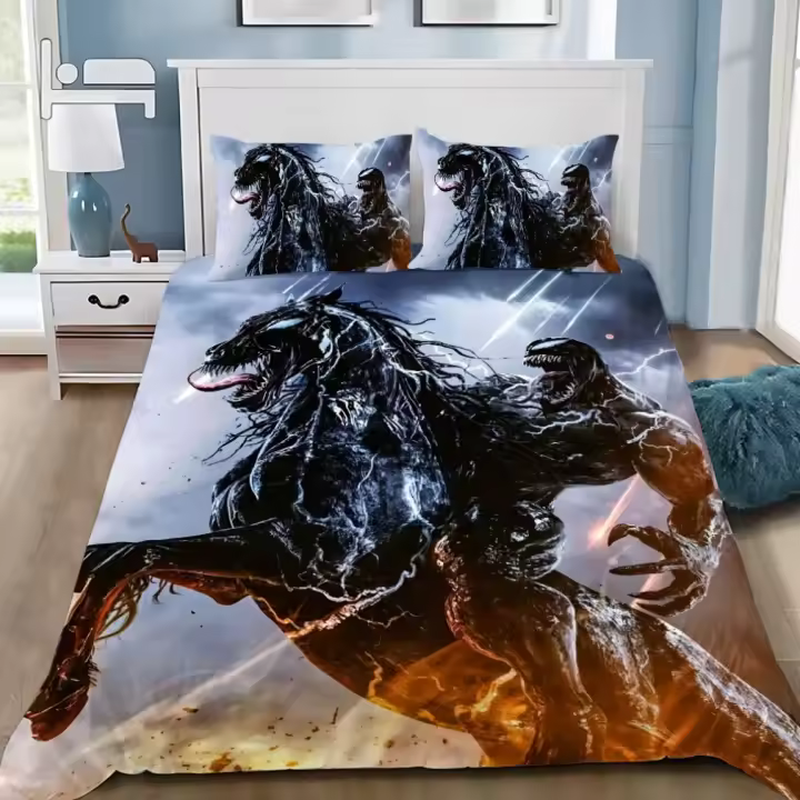 Nuevo Conjunto de Cama de Poliéster 2025 Diseño de Venom Cool Tamaño Grande Para Hogar y Baño - 1