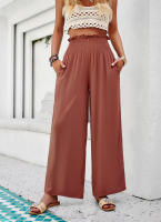 Ropa de mujer Primavera Verano Elegante Casual Color sólido Pantalones sueltos de pierna ancha - details 7