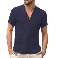 Camisas de lino con botones para hombre, camisa informal de manga corta para playa, hawaiana, para vacaciones, talla S-5XL - details 5