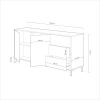 Mueble de Buffet de Roble Canadian y Blanco 2 Puertas + 3 Cajones Modelo Brooklyn - details 6