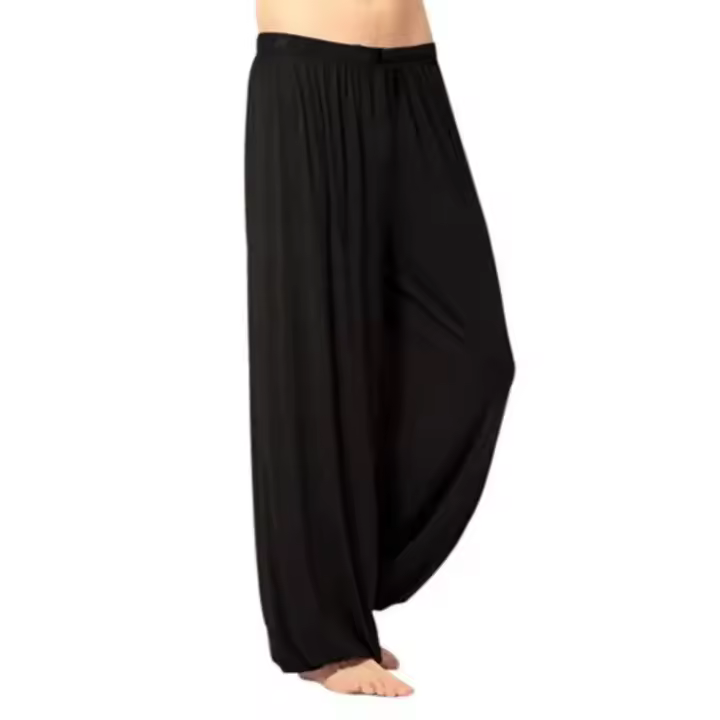 Hombres Color Sólido Yoga Chi para Ejercicio Matutino Casual Pierna Ancha Pantalones Largos - 1
