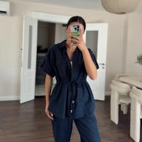 Novedad de verano, moda informal para mujer, conjunto de dos piezas con bolsillo y cordón estilo Cargo, ropa de mujer - details 23