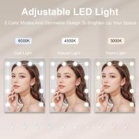 Iluminación LED ajustable Espejo de mesa de belleza con 7 cajones cómodos Diseño blanco - details 3