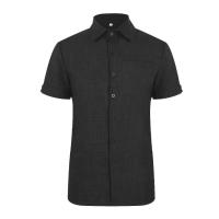 Camisa clásica de manga corta para hombre, camisa informal de Color sólido para vacaciones de verano - details 32