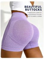 Pantalones cortos de yoga para mujer, pantalones cortos deportivos de secado rápido sin costuras con realce, pantalones cortos informales con control de barriga para gimnasio y ciclismo - details 1
