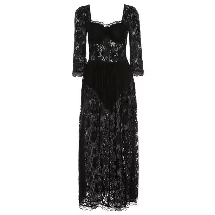 BUNO-Vestido largo de hada Grunge para Mujer, traje elegante con cordones, Y2K, para graduación, cumpleaños, verano - 1