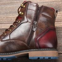 Cómodas botas de cuero para hombre,Botas para hombre,Primavera y Otoño 2025 Nuevo Tamaño 39-45 - details 8