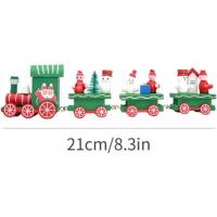 Tren de Madera de Navidad Mini Tren de Madera Mini muñeco de Nieve de Madera Tren de Madera Ornamento de Tren de Navidad para - details 5