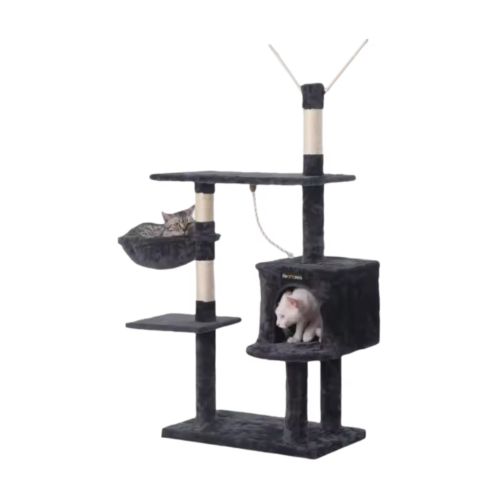Árbol para Gatos Rascador con nidos Plataformas Bolas de Juego Gran Base 134 cm PCT35G - 1