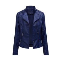 Chaqueta de Mujer de Cuero Sintético Estilo Varsity Moto Biker Bomber Ligera Casual Outerwear Short Coats con Cierre de Cremallera y Forro de Poliéster Adecuada para Otoño e Invierno - details 8