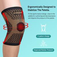 Rodillera de fibra de iones de cobre para hombres y mujeres, soporte de compresión, entrenamiento deportivo, desgarro de menisco, alivio del dolor articular ACL, 1 par - details 7