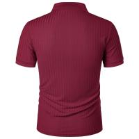 Ropa deportiva para correr para hombre, poste de pie de manga corta de alta elasticidad de verano, suéter básico de punto fino - details 27