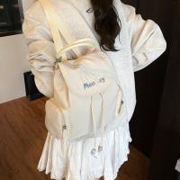 Mochila con cordón de Bordado de letras, bolso escolar de nailon de gran capacidad para estudiantes, bolso de viaje de Color sólido, bolso de hombro para adolescente - details 3