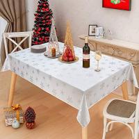 Mantel rectangular de Navidad, decoración de copo de nieve blanco, mantel impermeable, cubierta de mesa de vacaciones, decoración de fiesta y Cena - details 1