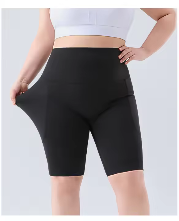 Pantalones de Yoga Grande Talla 5 Centavos Leggings Adelgazantes con Bolsillo de Barriga de Tiburón para Talla 200 Jin - 1