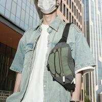 Bolso de pecho para hombre con contraste de Color de retales, riñonera de nailon Y2k para exteriores, bandolera con correa ajustable, bolso deportivo para caminar y montar - details 15