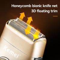 kemei 3209 washable beard electric shaver for men rechargeable stubble electric razor head shaving machine balds 3-blades system - details 0