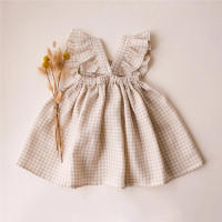 2024 Vestido de Princesa para Niñas Verano Nueva Moda Manga Voladora Algodón y Lino Ropa para Bebés de 0-3 Años - details 7