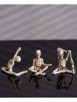 Mini adorno de calavera de Yoga de Halloween americano, decoración de personajes de Festival fantasma, artesanías de resina, gran oferta, nuevo - details 5