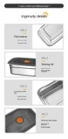 Fiambrera de acero inoxidable para acampar, caja Bento adecuada para microondas a prueba de fugas, caja de almacenamiento para refrigerador y congelador sellada de gran capacidad - details 12