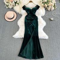 Vestido Liso de Espalda sin Mangas con Cuello en V Profundo Estilo Coreano Vintage para Fiestas de Verano - details 1