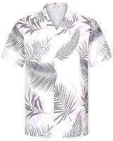 Camisa hawaiana de moda de verano, camisa casual de playa Aloha con estampado de cocoteros y botón grande de manga corta 6XL para hombre - details 22