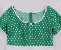 Vestido de Verano Vintage Hepburn Polka Dot de Contraste Cuello Cuadrado de los 50 Cintura Alta - details 22