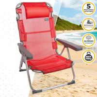 Playa Plegable, 5 Posiciones, Rayas Multicolor, 48x60x90 cm, Incluye cojín Acolchado, Asa Hombro, Soporta 110 kg, Topes antivuelco, Multiposición, Respaldo reclinable (62675) - details 10