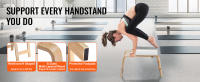 SucceBuy Banco para yoga con cabeza en posición vertical, capacidad de 300 libras, silla de inversión para yoga, entrenador de cabeza en posición vertical, marco de madera y almohadilla de PU, blanco - details 3