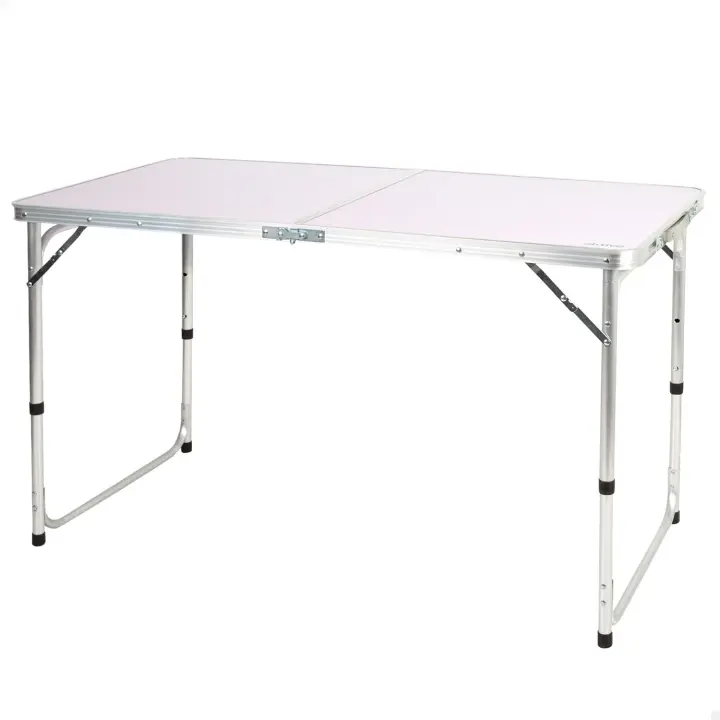 Mesa Plegable, Malva, 120x60x54/60/70 cm, Altura Ajustable, Topes Antideslizantes, Soporta 30 kg, Cierre Seguridad, Asa Mano Transporte, Mesas de Camping, Playa, Jardín (63088) - 1