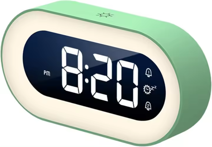Reloj Despertador Digital LED con Control de Voz Luz Nocturna de Diseño - 1
