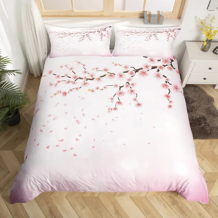 Juego de Cubrecuña de Estilo Japonés 3PCS Funda de Almohada de Piscina con Zipper - 1