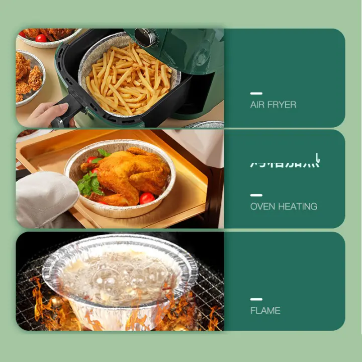Bandeja de Aluminio Multiuso Resistente al Calor Herramienta de Horneado Práctica para Fritura en Aire No Pegajosa 50PCS - 1