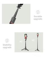 Trípode de Teléfono de Palo de Selfie de Aleación de Aluminio de 104,14 cm, Extensible 3 en 1 con Mando Inalámbrico y Soporte de Trípode de Rotación 360 para iPhone 14/13/12/11 Pro/XS Max/XS/XR/X, para Smartphone Android, portátil, ligero - details 3