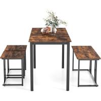 Juego de Comedor Industrial Mesa de Cocina de 120 x 60 cm con Banco y Taburetes - details 10