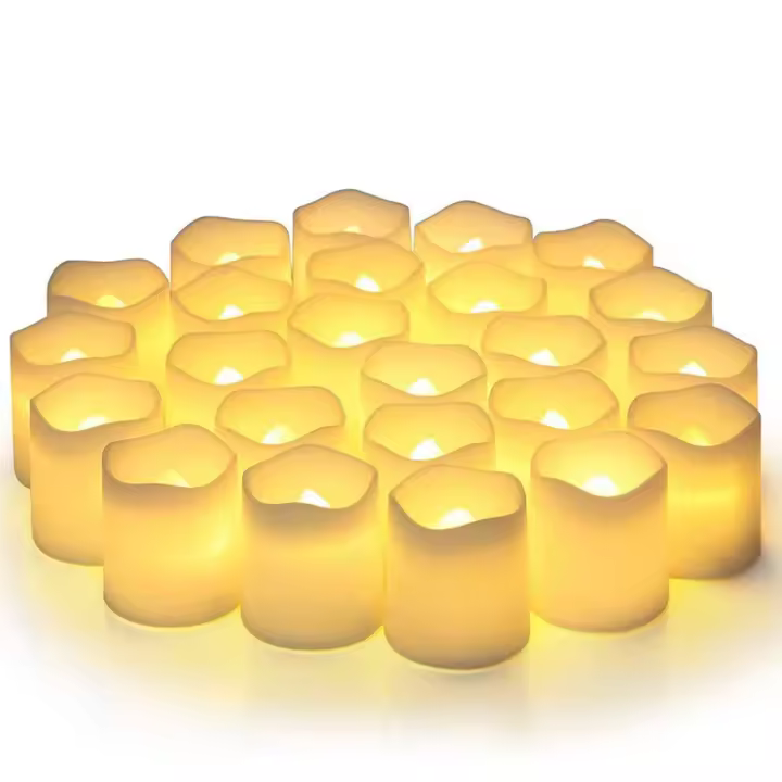 Vela LED sin llama para decoración de Halloween y Navidad, luz de té blanca cálida, deseos creativos, 24 piezas por juego - 1
