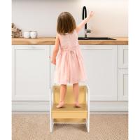 1 Taburete, Juego de Asientos Infantiles 3 en 1 y Banco Convertible en Mesa, Muebles Infantiles (Natural, L) - details 7